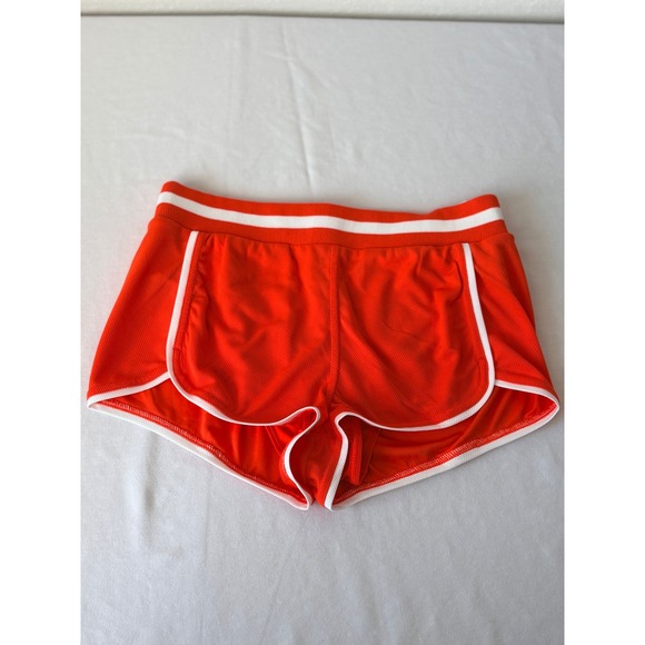 free people Pants - Free People Movement Orange  Dolphin Shorts White Trim Womens Size Medium new